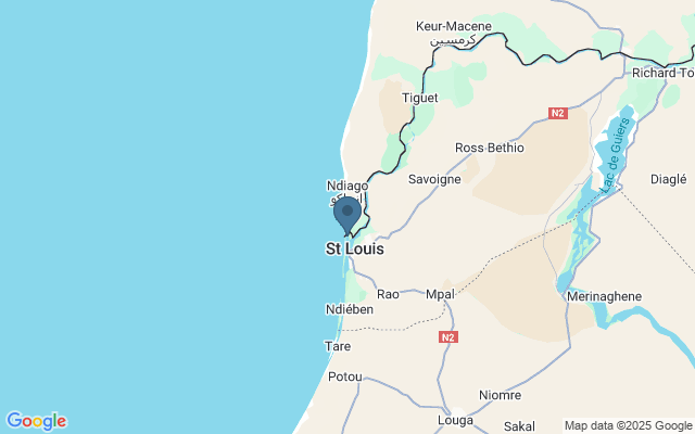 Kaart met locatie Langue de Barbarie